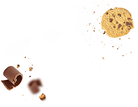 A heart-shaped chocolate chip cookie and a regular chocolate chip cookie.